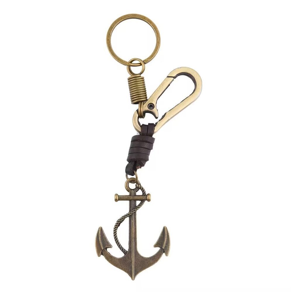 ANCHOR Keychain in Faux Leather and Goldtone Gift Box